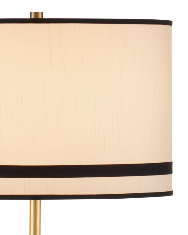 Currey & Company Gieves Floor Lamp - Elegant Bronze & Antique Brass Design With Striped Shade For Timeless Charm Gold Stone ,Cast Aluminum ,Brass 8000-0174-currey-company