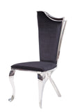 Sleek Black Stainless Steel X-Back Side Chairs, Set of 2 - Elegant, Comfortable Dining Chairs