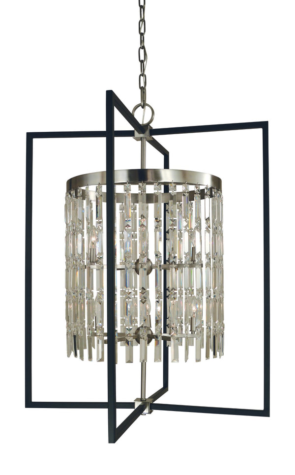 Framburg 10-light Elegant Foyer Chandelier - Stylish Brushed Nickel Finish With Modern Design For Any Space Brushed Brass With Matte Black Metal 5338 Br/Mblack