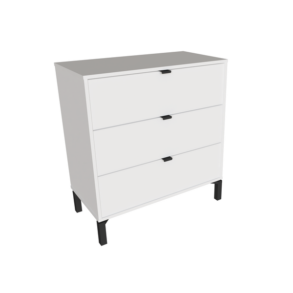 Homeroots 30" White Three Drawer Dresser  Manufactured Wood 533811