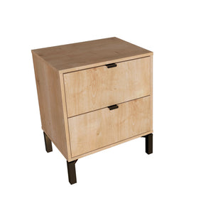 Homeroots 24" Oak Two Drawer Faux Wood Nightstand   533813