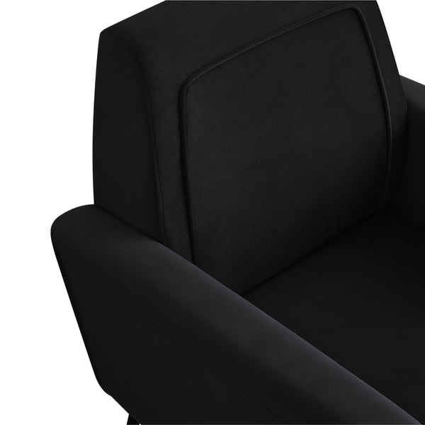 Homeroots 32" Black And Gold Velvet Arm Chair Black,Velvet  533823