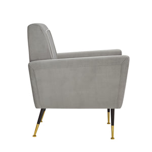 Homeroots 32" Gray And Gold Velvet Arm Chair Grey,Velvet  533824