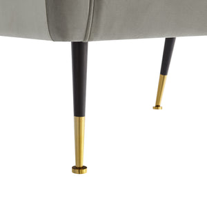 Homeroots 32" Gray And Gold Velvet Arm Chair Grey,Velvet  533824