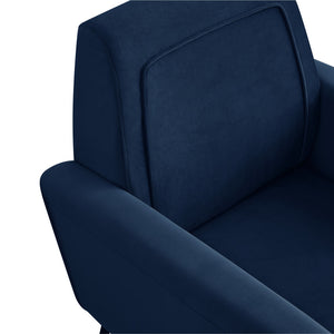 Homeroots 32" Navy Blue And Gold Velvet Arm Chair Navy,Velvet  533825