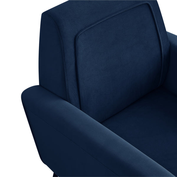 Homeroots 32" Navy Blue And Gold Velvet Arm Chair Navy,Velvet  533825