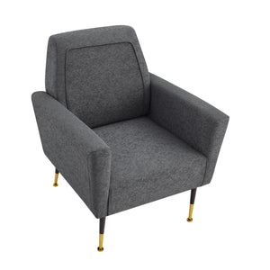 Homeroots 32" Dark Gray And Gold Linen Arm Chair Dark Grey,Linen  533827