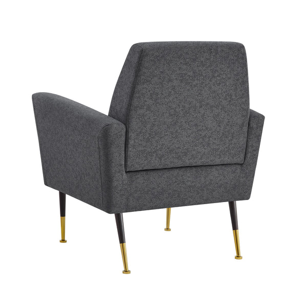 Homeroots 32" Dark Gray And Gold Linen Arm Chair Dark Grey,Linen  533827