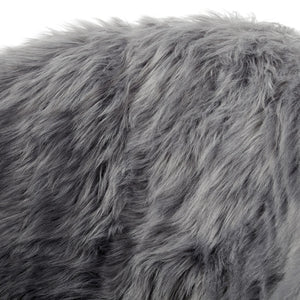 Homeroots 28" Gray And Black Faux Fur Arm Chair Grey  533845