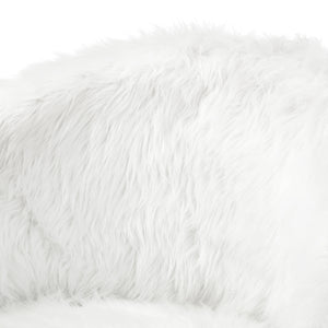 Homeroots 28" White And Gold Faux Fur Arm Chair White  533847