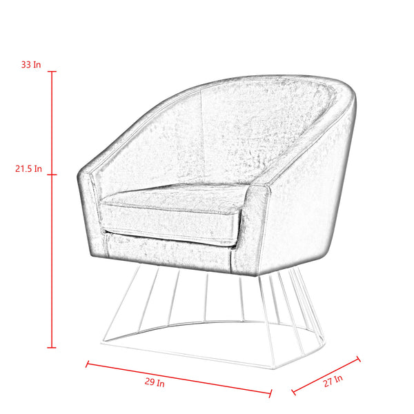 Homeroots 29" Blush And Gold Velvet Barrel Chair   533848