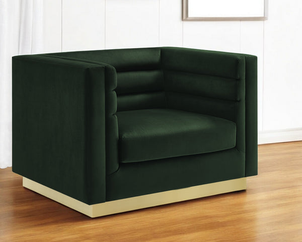 Homeroots 34" Hunter Green Velvet Tufted Club Chair - Stylish Comfort With Durable Design For Any Space Hunter Green  533859