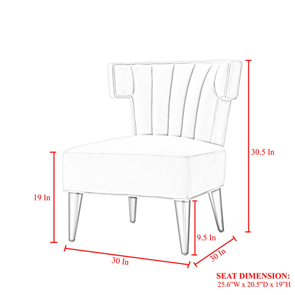 Homeroots 30" Navy Blue And Black Velvet Tufted Wingback Chair Navy  533883