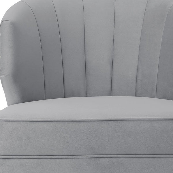 Homeroots 27" Gray And Gold Velvet Tufted Wingback Chair Grey,Gold  533885