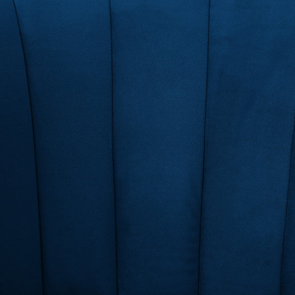 Homeroots 27" Navy Blue And Black And Gold Velvet Tufted Wingback Chair Navy,Gold  533886