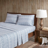 Woolrich Flannel Lodge/Cabin Sheet Set WR20-2031 Blue Winter Frost