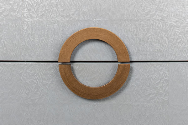 Sarreid Gabriella Chest Of Drawers - Elegant Storm Grey Design With 8 Spacious Drawers & Leather Accents Grey  53392