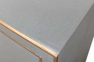 Sarreid Gabriella Chest Of Drawers - Elegant Storm Grey Design With 8 Spacious Drawers & Leather Accents Grey  53392