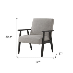 Homeroots 30" Gray And Black Linen Arm Chair Grey,Black  533957