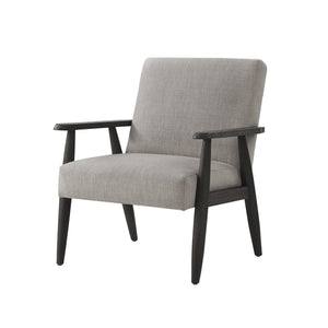 Homeroots 30" Gray And Black Linen Arm Chair Grey,Black  533957