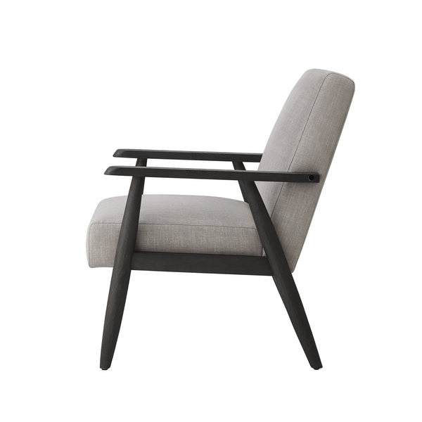 Homeroots 30" Gray And Black Linen Arm Chair Grey,Black  533957