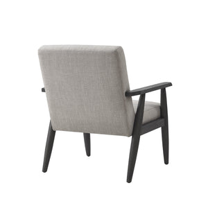 Homeroots 30" Gray And Black Linen Arm Chair Grey,Black  533957