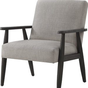 Homeroots 30" Gray And Black Linen Arm Chair Grey,Black  533957