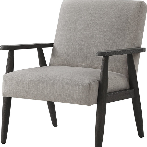 Homeroots 30" Gray And Black Linen Arm Chair Grey,Black  533957