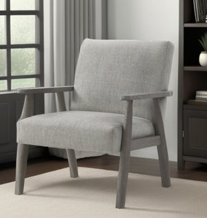 Homeroots 30" Gray Linen Arm Chair Grey,Grey  533962