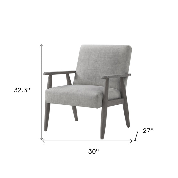 Homeroots 30" Gray Linen Arm Chair Grey,Grey  533962