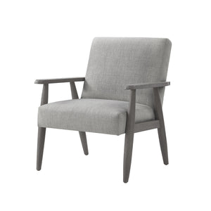 Homeroots 30" Gray Linen Arm Chair Grey,Grey  533962