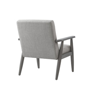 Homeroots 30" Gray Linen Arm Chair Grey,Grey  533962