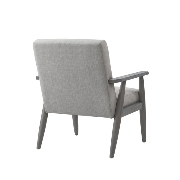 Homeroots 30" Gray Linen Arm Chair Grey,Grey  533962