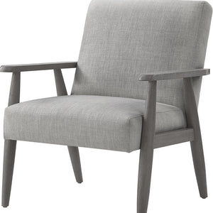 Homeroots 30" Gray Linen Arm Chair Grey,Grey  533962