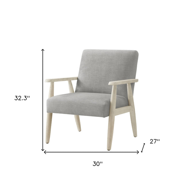 Homeroots 30" Gray And Cream Linen Arm Chair Grey,Cream  533963