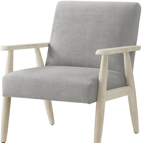 Homeroots 30" Gray And Cream Linen Arm Chair Grey,Cream  533963