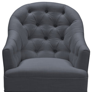 Homeroots 31" Dark Gray And Brown Linen Tufted Arm Chair Dark Grey  533972