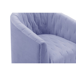 Homeroots 31" Lilac And Black Velvet Tufted Swivel Barrel Chair Lilac  533977