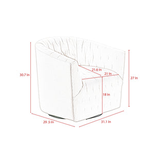 Homeroots 31" Yellow Velvet Tufted Swivel Barrel Chair Yellow  533980