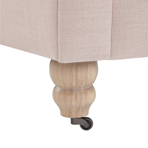 Homeroots 34" Pink And Brown Linen Tufted Chesterfield Chair Pink  533991