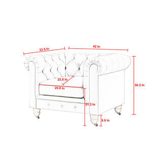 Homeroots 34" Pink And Brown Linen Tufted Chesterfield Chair Pink  533991