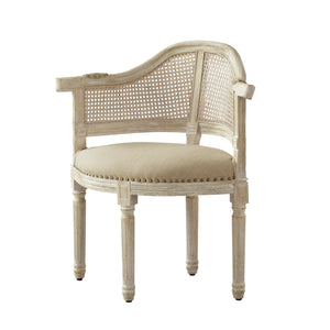 Homeroots 24" Beige Linen Arm Chair Beige  533997