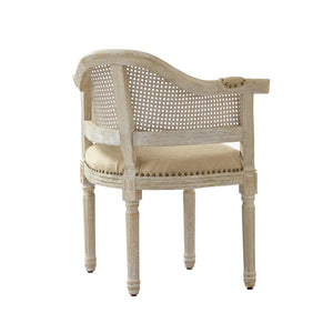 Homeroots 24" Beige Linen Arm Chair Beige  533997