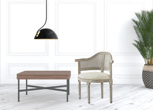 Homeroots 24" Cream And Beige Linen Arm Chair Cream White  533998