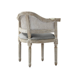 Homeroots 24" Gray And Beige Linen Arm Chair Grey  533999