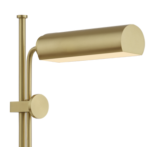 Satire Brass Table Lamp - Adjustable Mid-Century Modern Lighting with Dimmable LED, Gold Finish