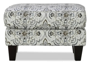 Fusion Bates Glenville Cascade Ottoman In Multi - Stylish Tapestry, Durable Fabric & Chic Coffee Legs Multi S,100% Polyester 533 Glenville Cascade Ottoman