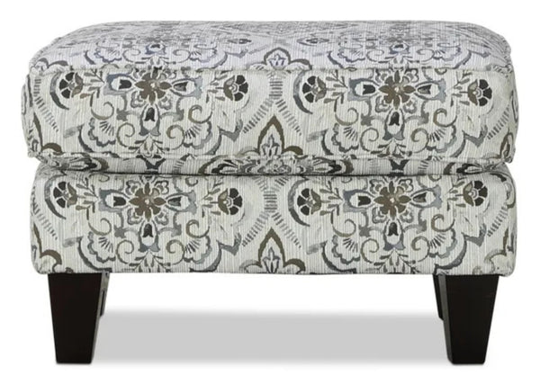 Fusion Bates Glenville Cascade Ottoman In Multi - Stylish Tapestry, Durable Fabric & Chic Coffee Legs Multi S,100% Polyester 533 Glenville Cascade Ottoman