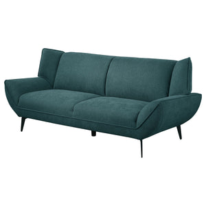 English Elm Logan Plush Teal Blue Flared Arm Sofa with Wingback Accent, Full Foam Cushions for Luxe Comfort B062P358465