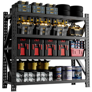English Elm 5000 Lbs Industrial Garage Shelving Unit Welded Steel 4 Shelf Adjustable Heavy Rack T2398P480398